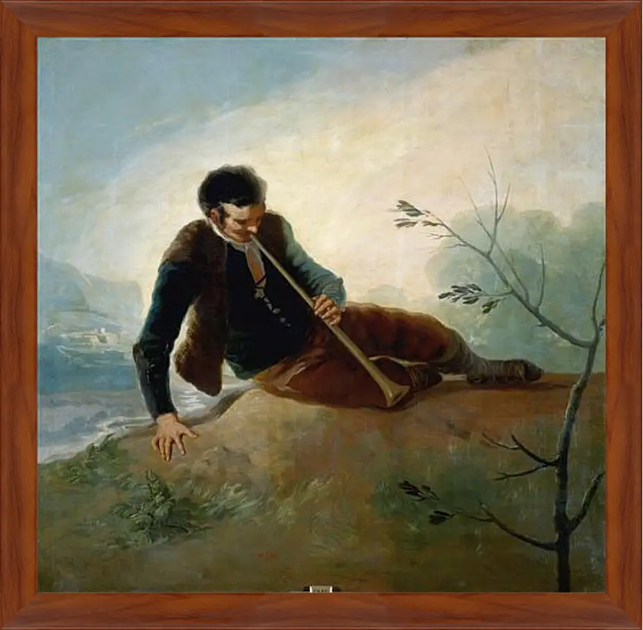 Картина в раме - Shepherd plaing a Dulzaina. Франсиско Гойя