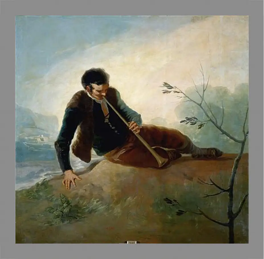 Картина в раме - Shepherd plaing a Dulzaina. Франсиско Гойя