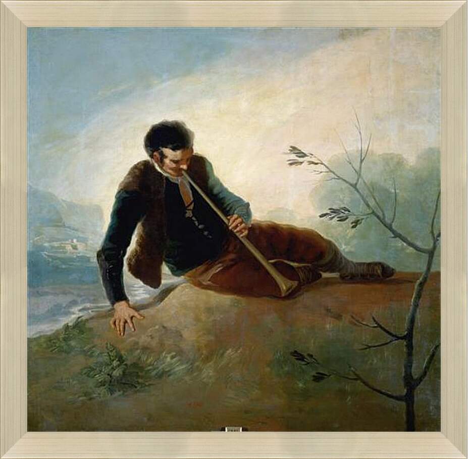 Картина в раме - Shepherd plaing a Dulzaina. Франсиско Гойя