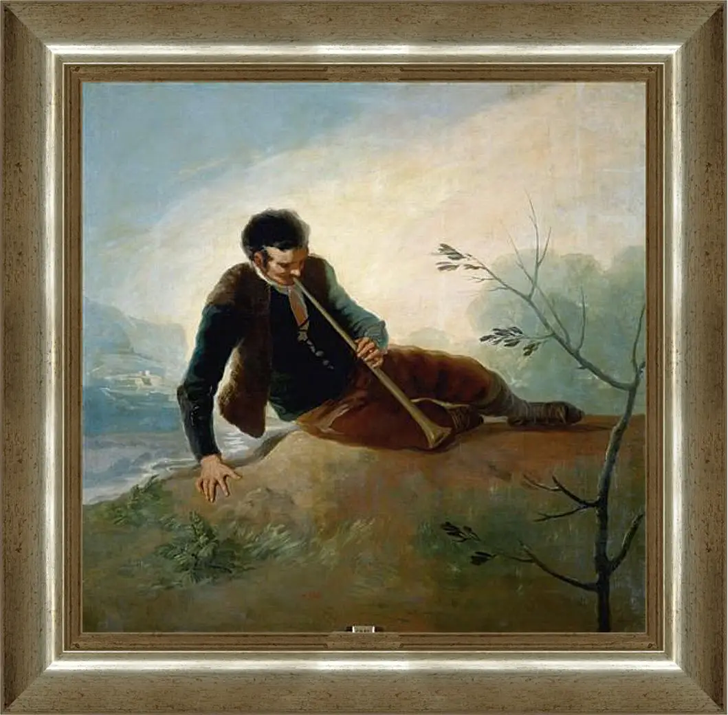 Картина в раме - Shepherd plaing a Dulzaina. Франсиско Гойя