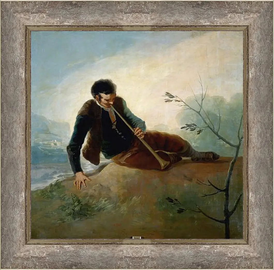 Картина в раме - Shepherd plaing a Dulzaina. Франсиско Гойя