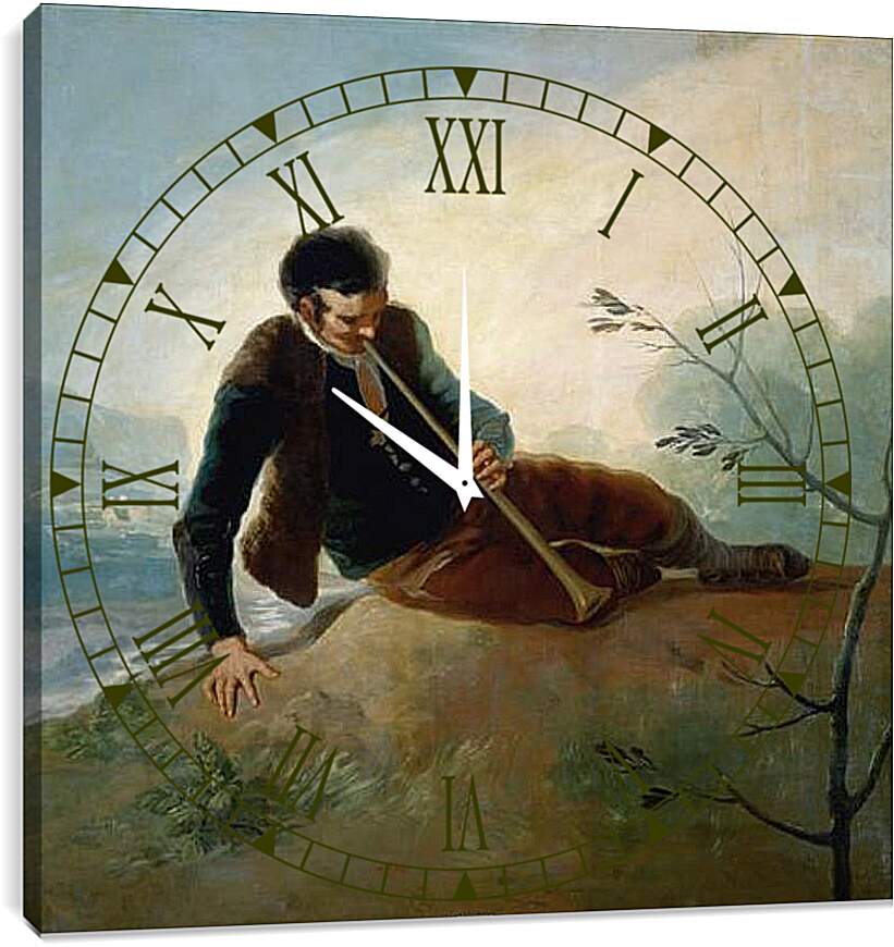 Часы картина - Shepherd plaing a Dulzaina. Франсиско Гойя
