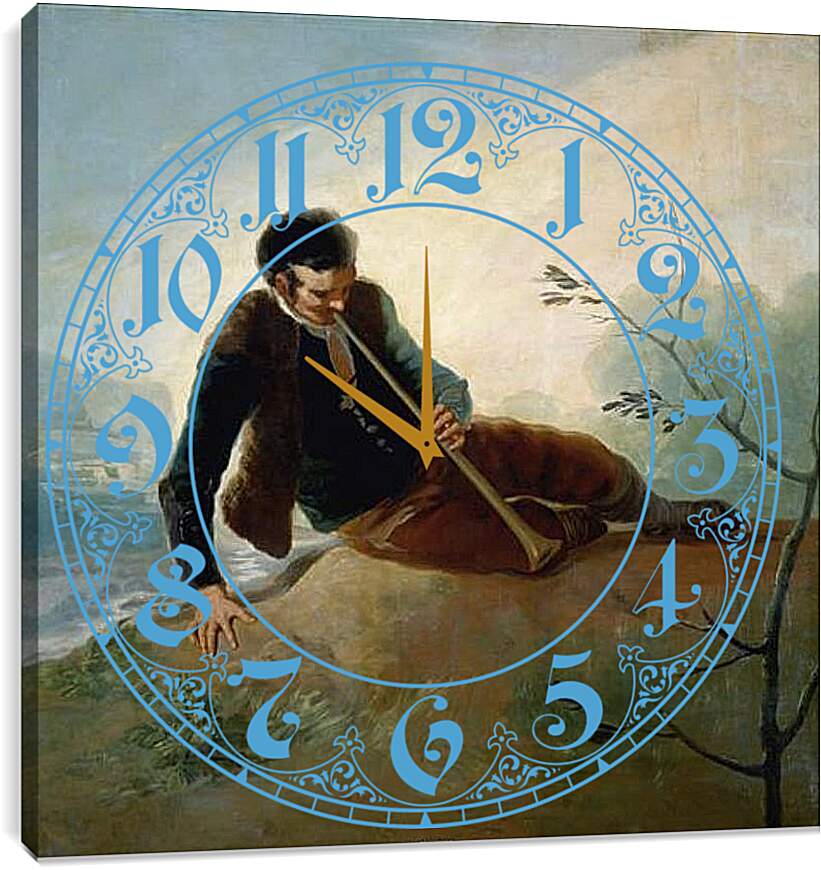 Часы картина - Shepherd plaing a Dulzaina. Франсиско Гойя