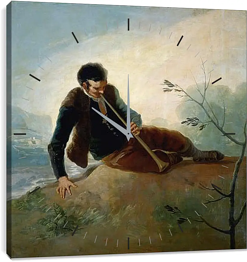 Часы картина - Shepherd plaing a Dulzaina. Франсиско Гойя