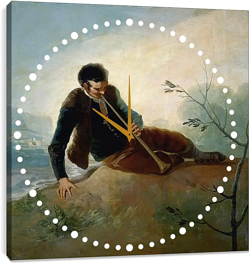 Часы картина - Shepherd plaing a Dulzaina. Франсиско Гойя