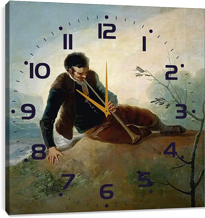 Часы картина - Shepherd plaing a Dulzaina. Франсиско Гойя
