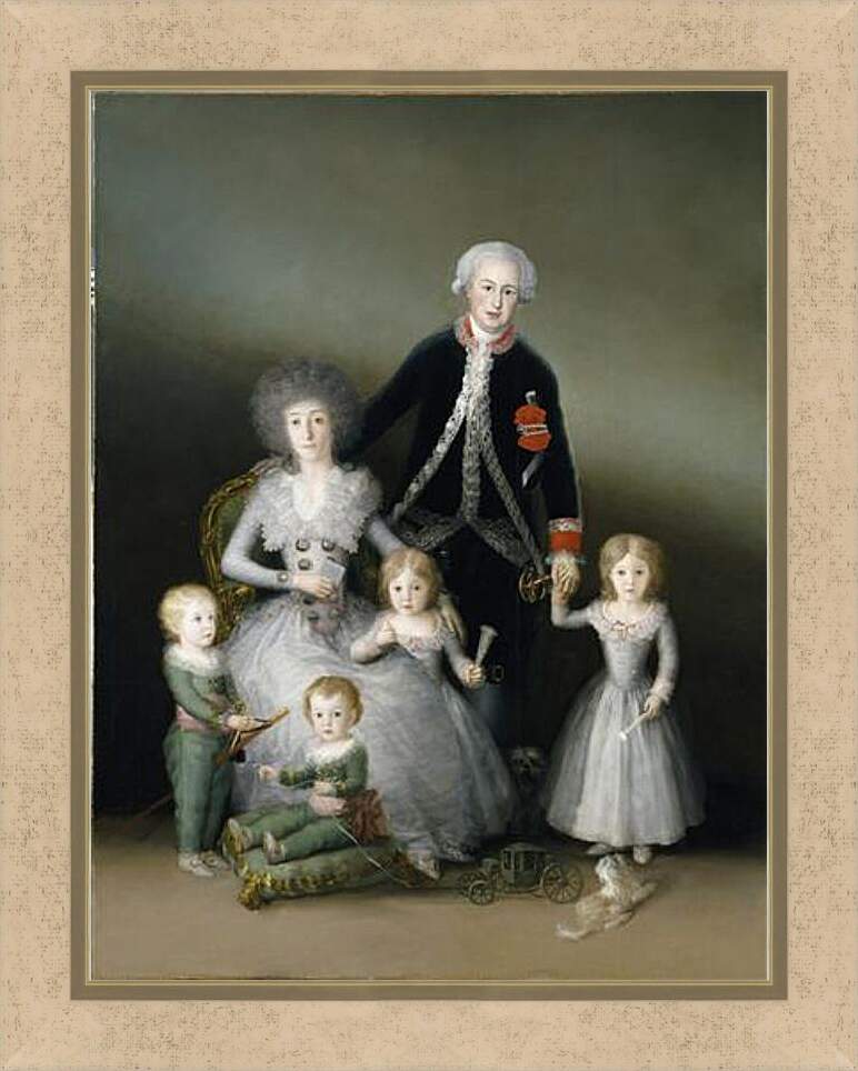 Картина в раме - The Duke and Duchess of Osuna and their Chldren. Франсиско Гойя