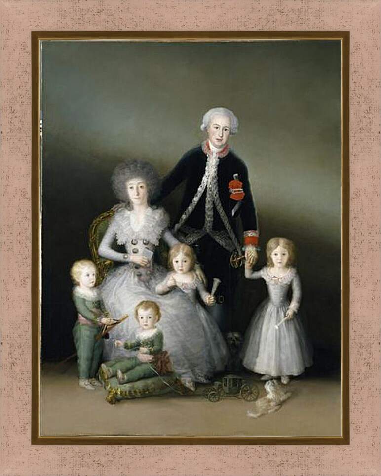 Картина в раме - The Duke and Duchess of Osuna and their Chldren. Франсиско Гойя