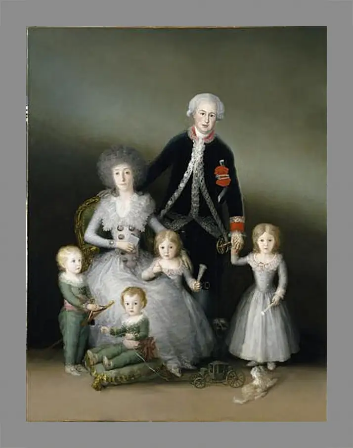 Картина в раме - The Duke and Duchess of Osuna and their Chldren. Франсиско Гойя