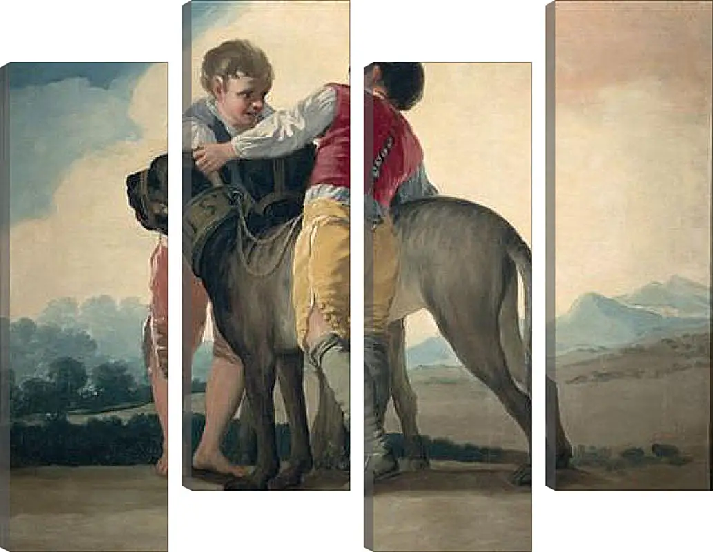 Модульная картина - Boys with Mastiffs. Франсиско Гойя