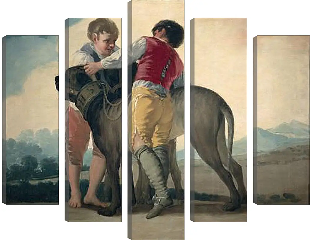 Модульная картина - Boys with Mastiffs. Франсиско Гойя