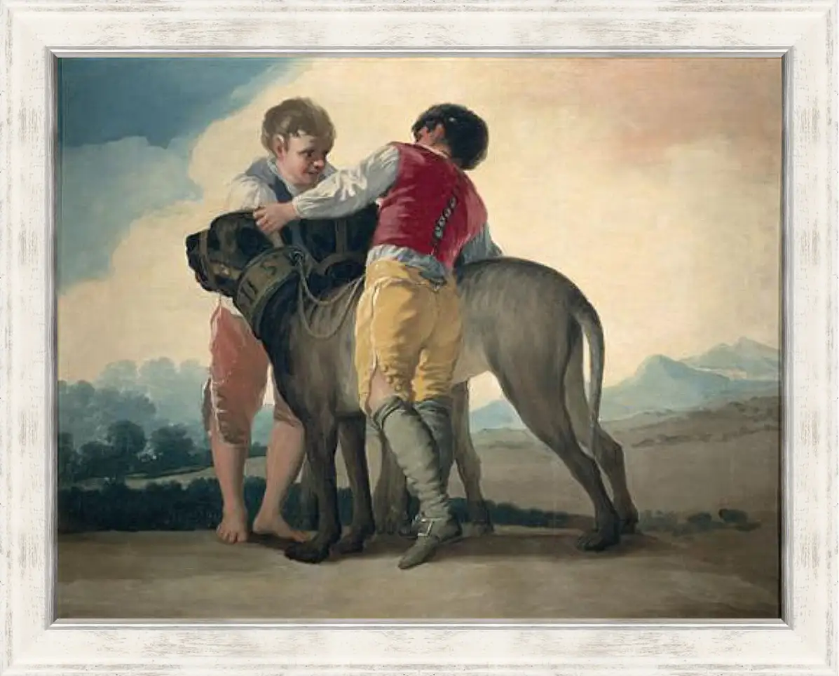 Картина в раме - Boys with Mastiffs. Франсиско Гойя