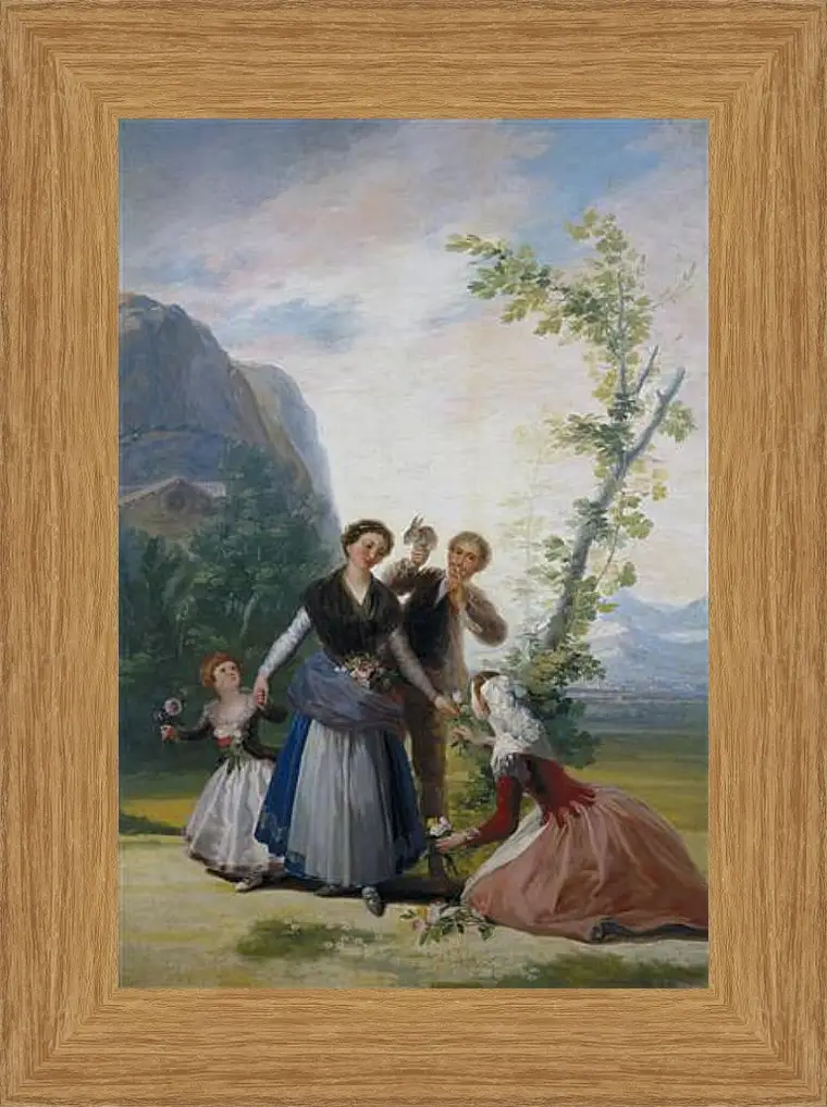 Картина в раме - The Flower Girls or Spring. Франсиско Гойя