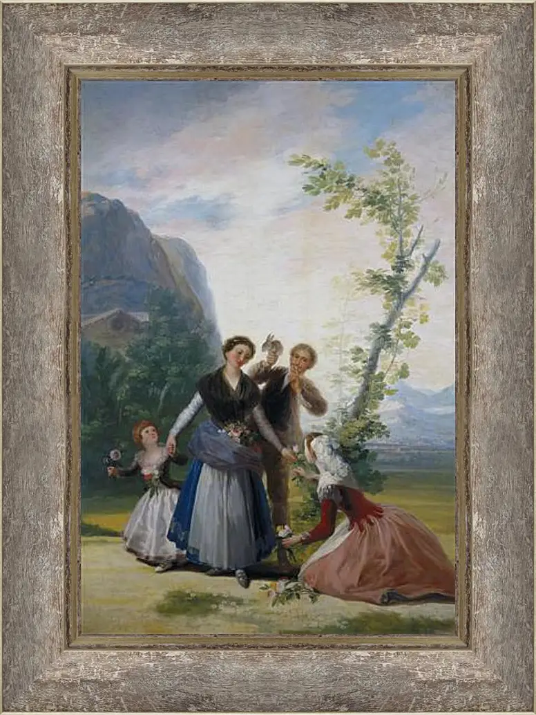 Картина в раме - The Flower Girls or Spring. Франсиско Гойя