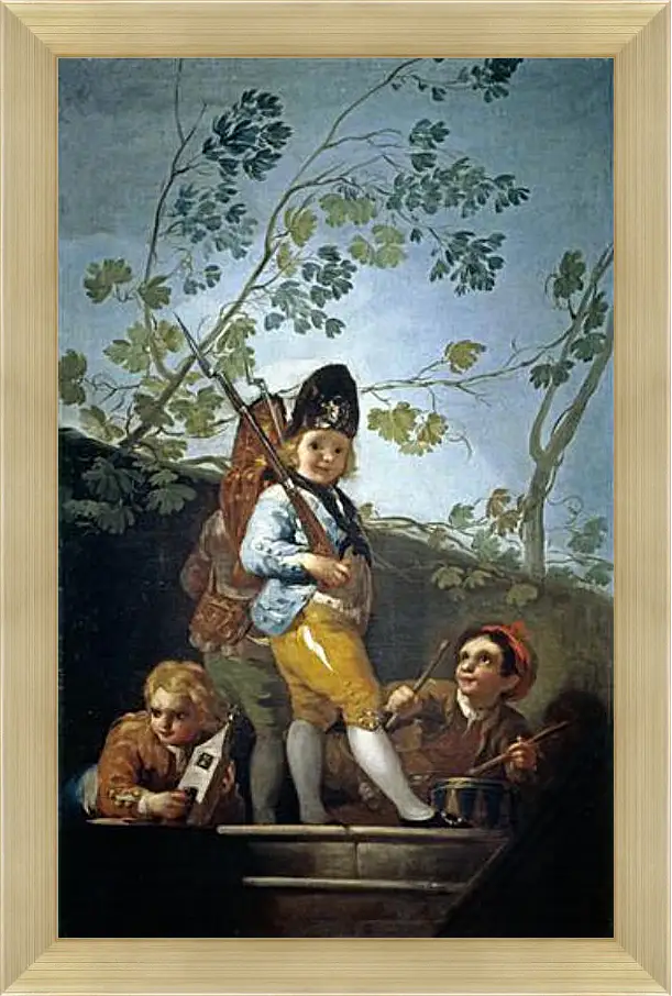 Картина в раме - Boys playing at Soldiers. Франсиско Гойя