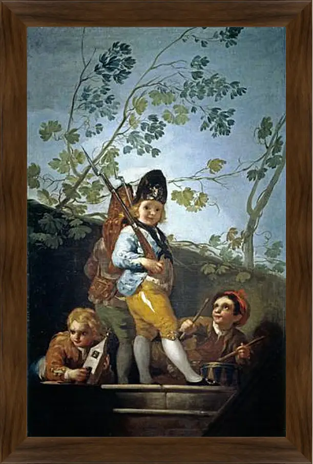 Картина в раме - Boys playing at Soldiers. Франсиско Гойя