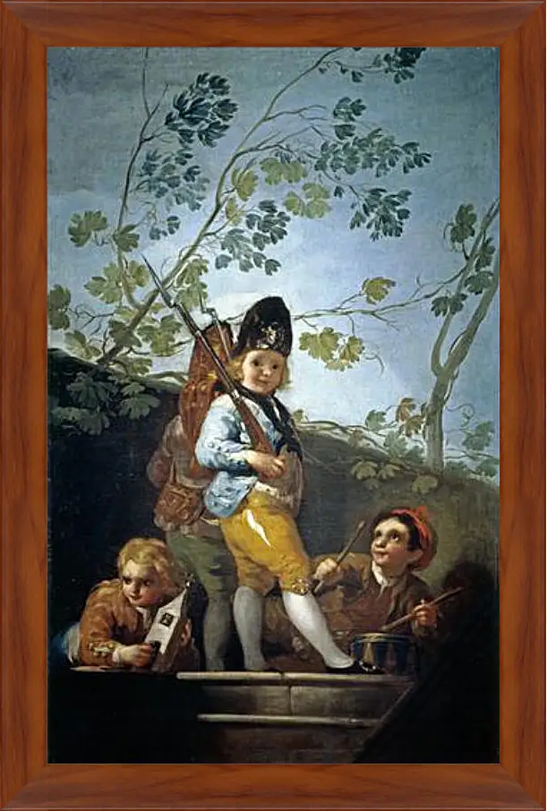 Картина в раме - Boys playing at Soldiers. Франсиско Гойя