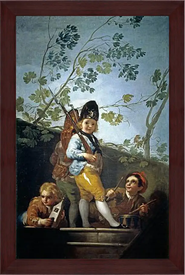 Картина в раме - Boys playing at Soldiers. Франсиско Гойя