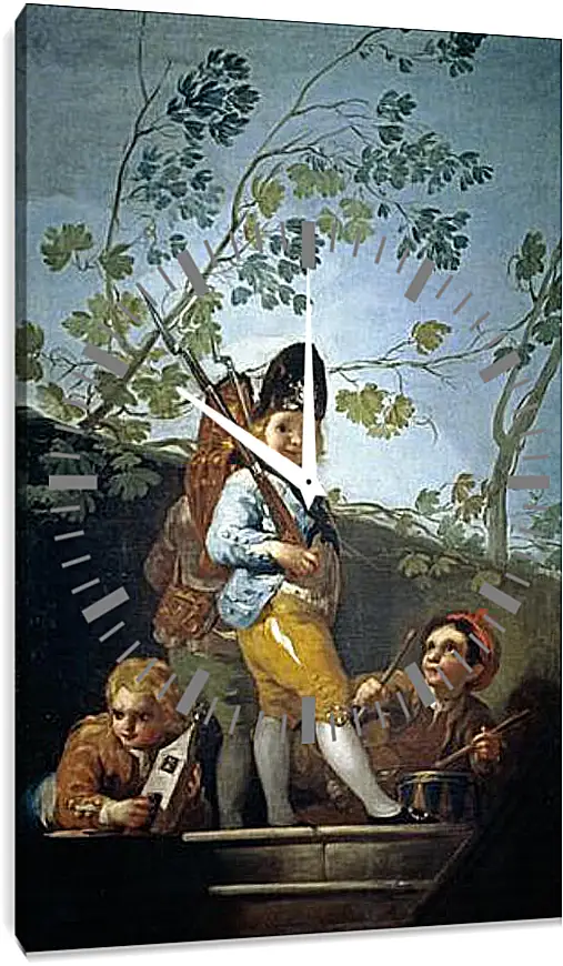 Часы картина - Boys playing at Soldiers. Франсиско Гойя