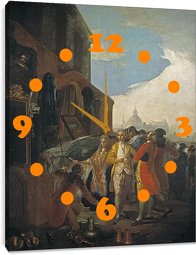 Часы картина - The Fair in Madrid. Франсиско Гойя