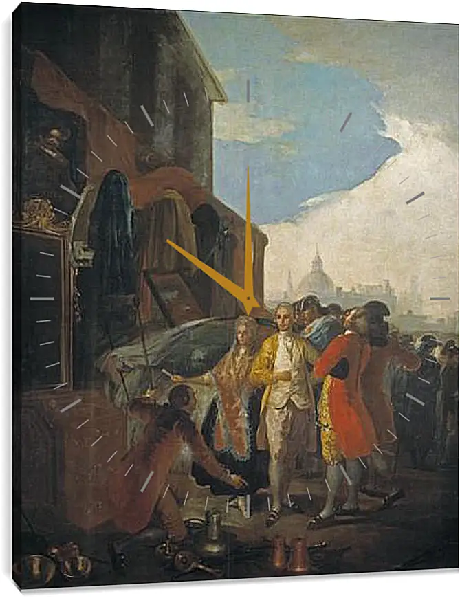 Часы картина - The Fair in Madrid. Франсиско Гойя