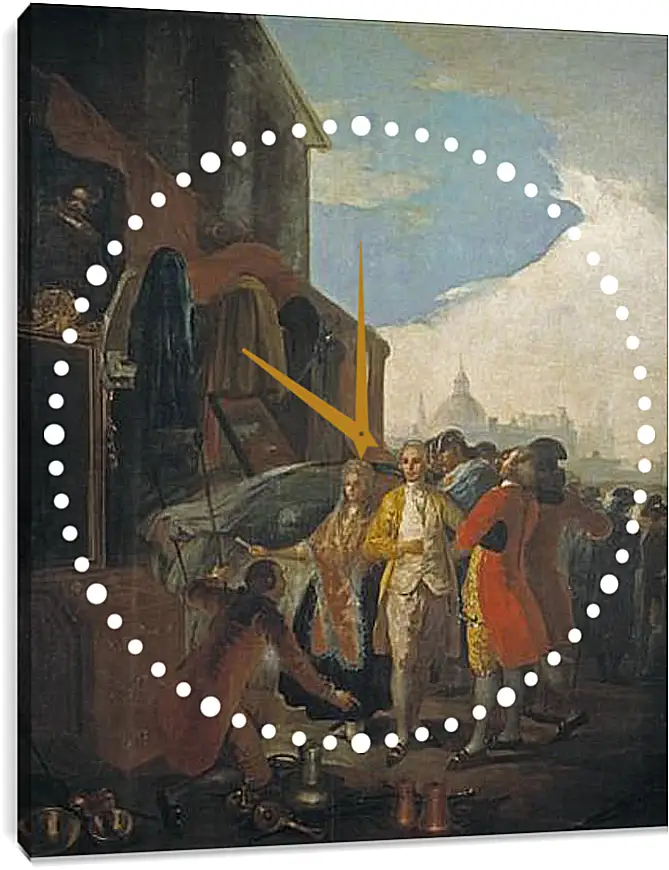 Часы картина - The Fair in Madrid. Франсиско Гойя