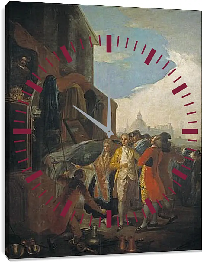 Часы картина - The Fair in Madrid. Франсиско Гойя