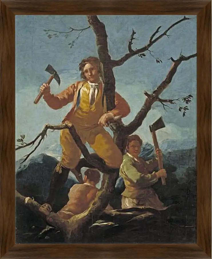 Картина в раме - The Woodcutters. Франсиско Гойя