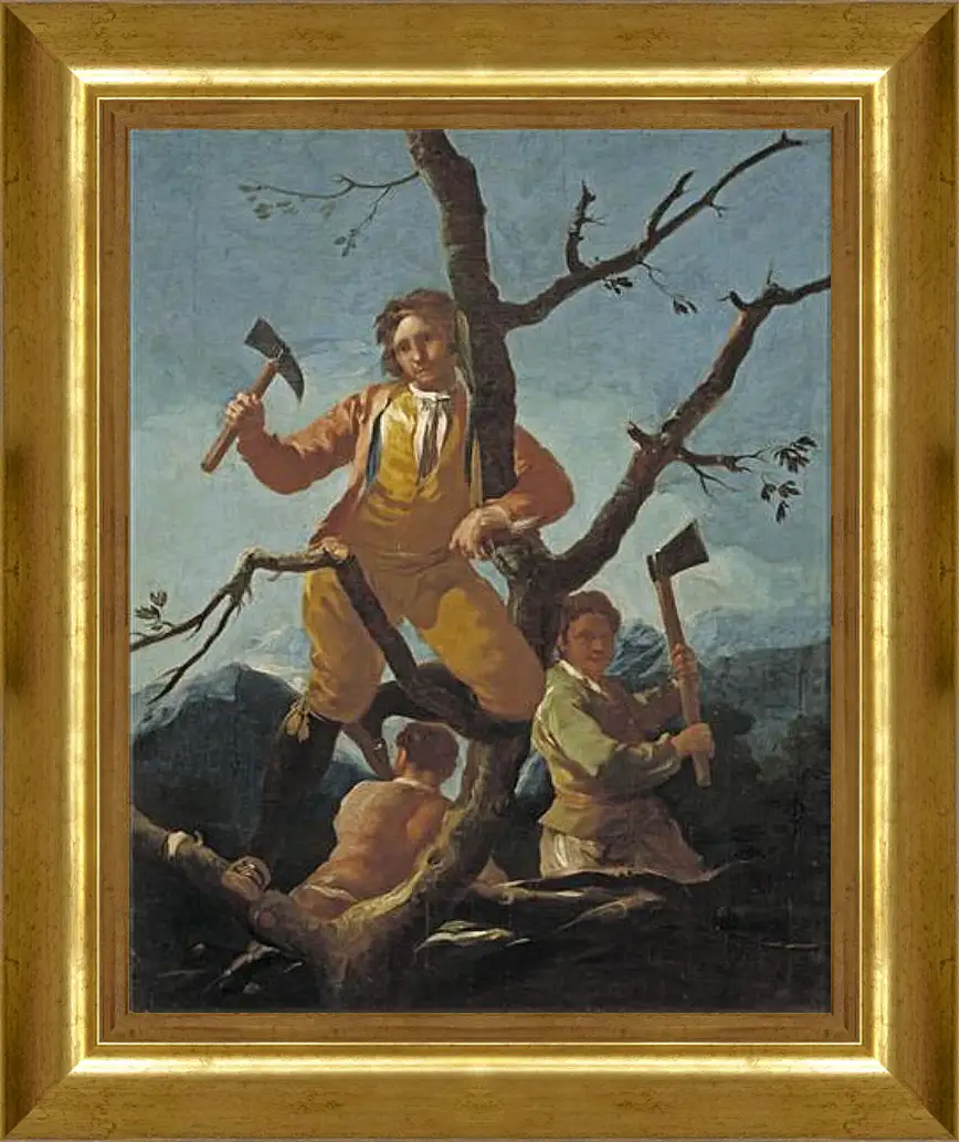 Картина в раме - The Woodcutters. Франсиско Гойя