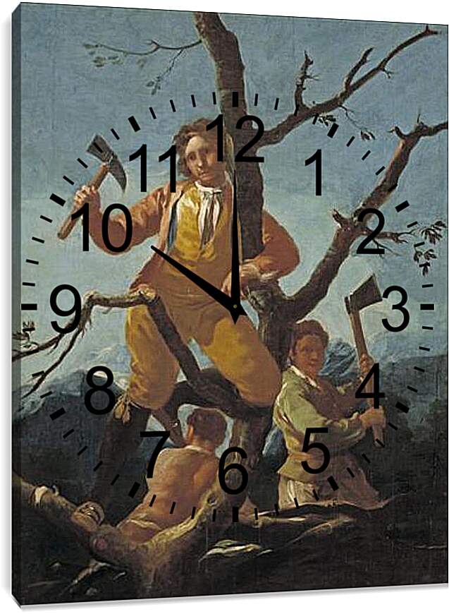 Часы картина - The Woodcutters. Франсиско Гойя
