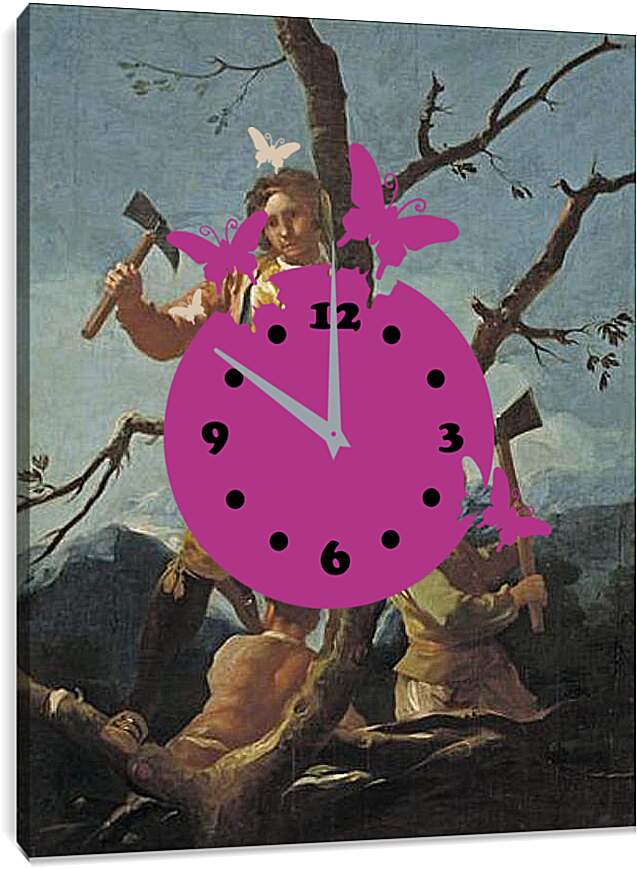 Часы картина - The Woodcutters. Франсиско Гойя