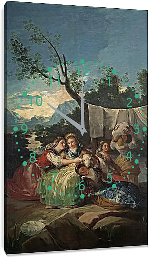 Часы картина - The Washerwomen. Франсиско Гойя