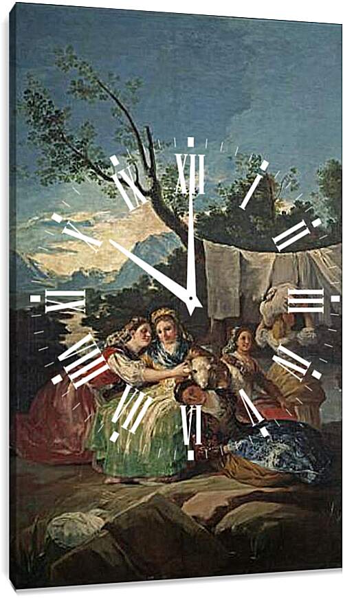 Часы картина - The Washerwomen. Франсиско Гойя