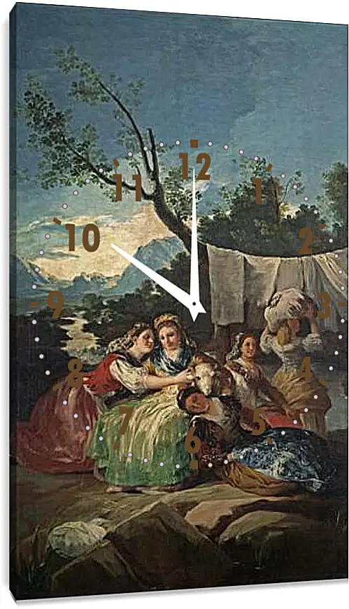 Часы картина - The Washerwomen. Франсиско Гойя