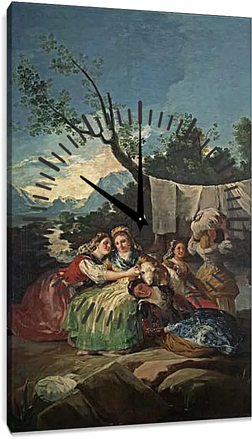 Часы картина - The Washerwomen. Франсиско Гойя