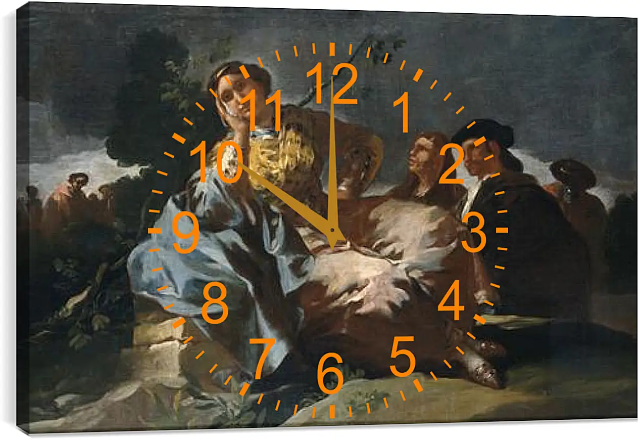 Часы картина - The Date. Франсиско Гойя