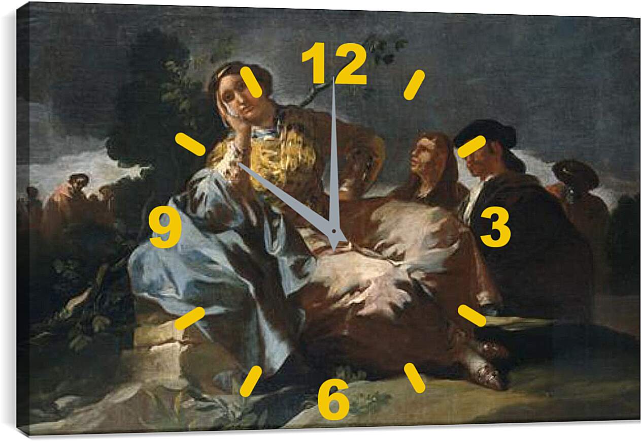 Часы картина - The Date. Франсиско Гойя