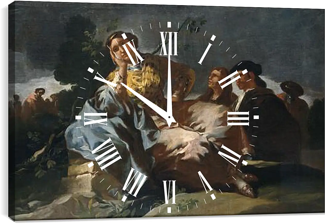 Часы картина - The Date. Франсиско Гойя