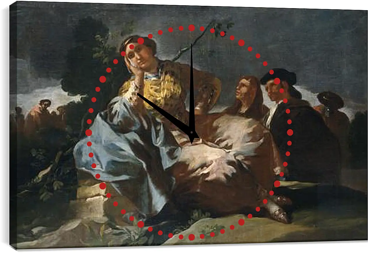 Часы картина - The Date. Франсиско Гойя