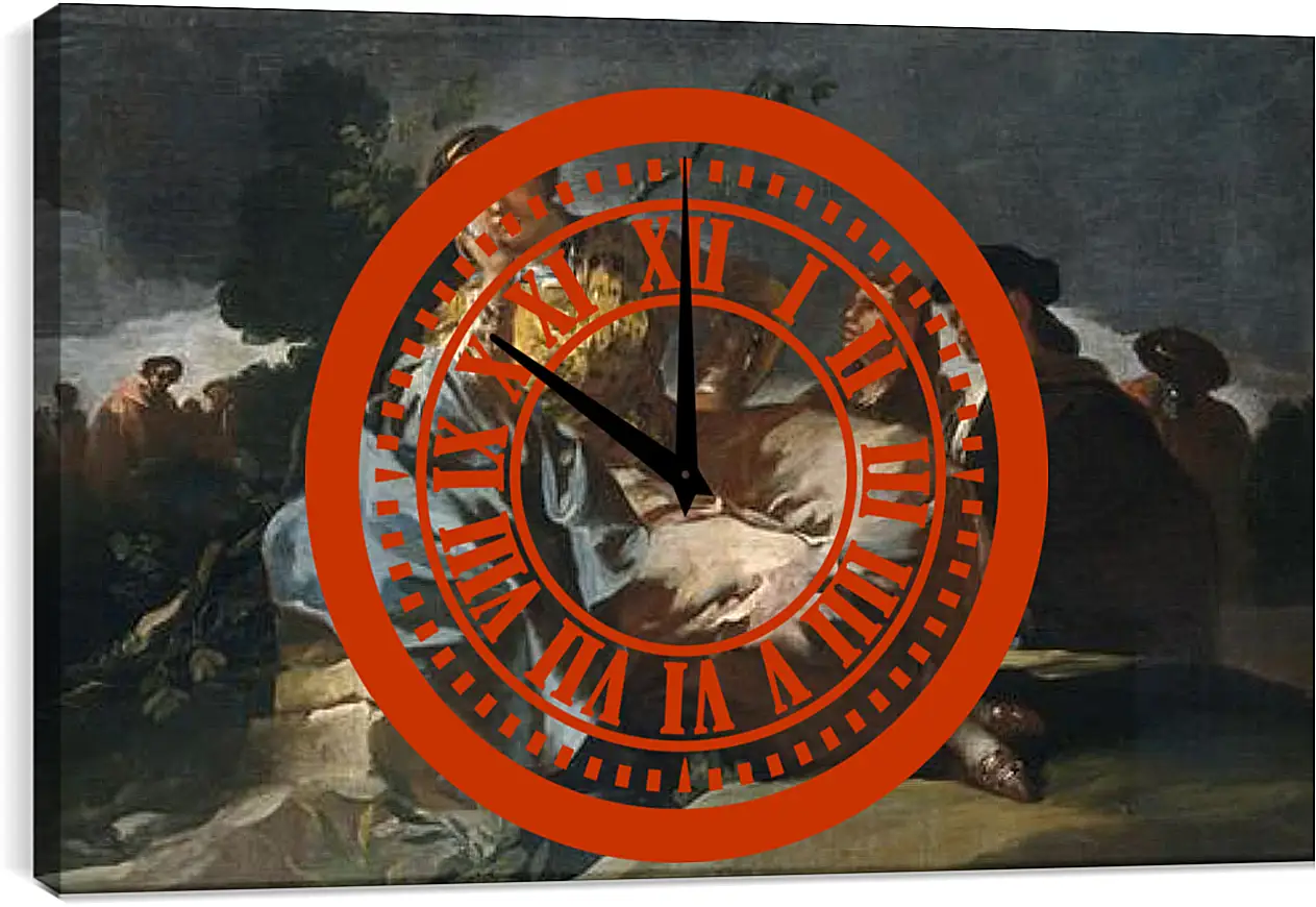 Часы картина - The Date. Франсиско Гойя