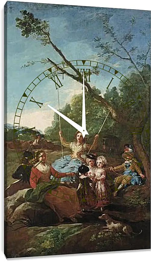 Часы картина - The Swing. Франсиско Гойя