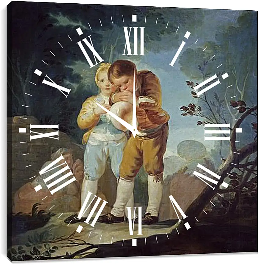 Часы картина - Boys Inflating a Bladdes. Франсиско Гойя
