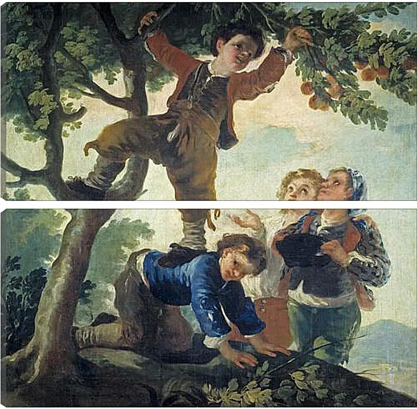 Модульная картина - Boys Picking Fruit. Франсиско Гойя