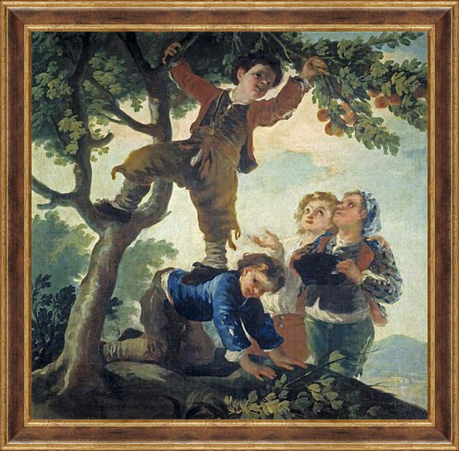 Картина в раме - Boys Picking Fruit. Франсиско Гойя