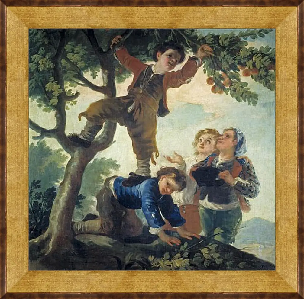 Картина в раме - Boys Picking Fruit. Франсиско Гойя