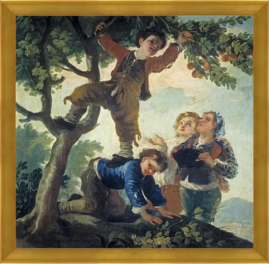 Картина в раме - Boys Picking Fruit. Франсиско Гойя