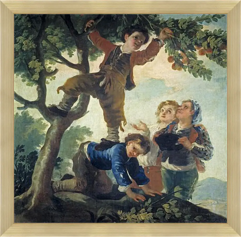 Картина в раме - Boys Picking Fruit. Франсиско Гойя