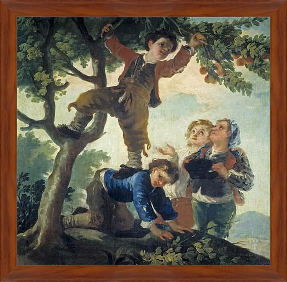 Картина в раме - Boys Picking Fruit. Франсиско Гойя