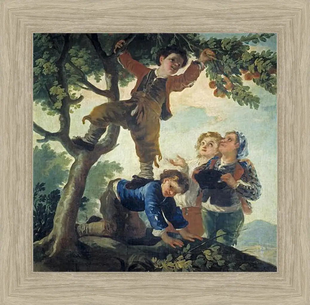 Картина в раме - Boys Picking Fruit. Франсиско Гойя