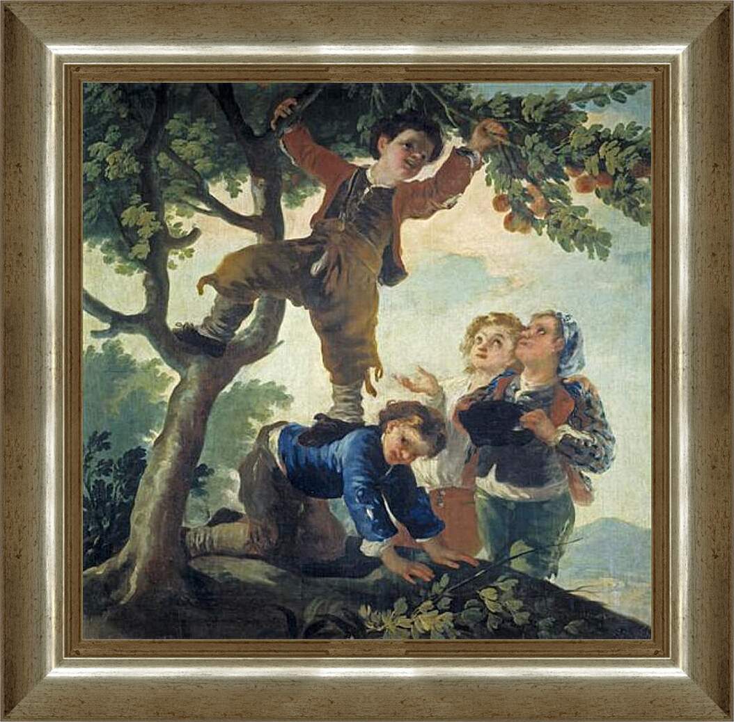 Картина в раме - Boys Picking Fruit. Франсиско Гойя
